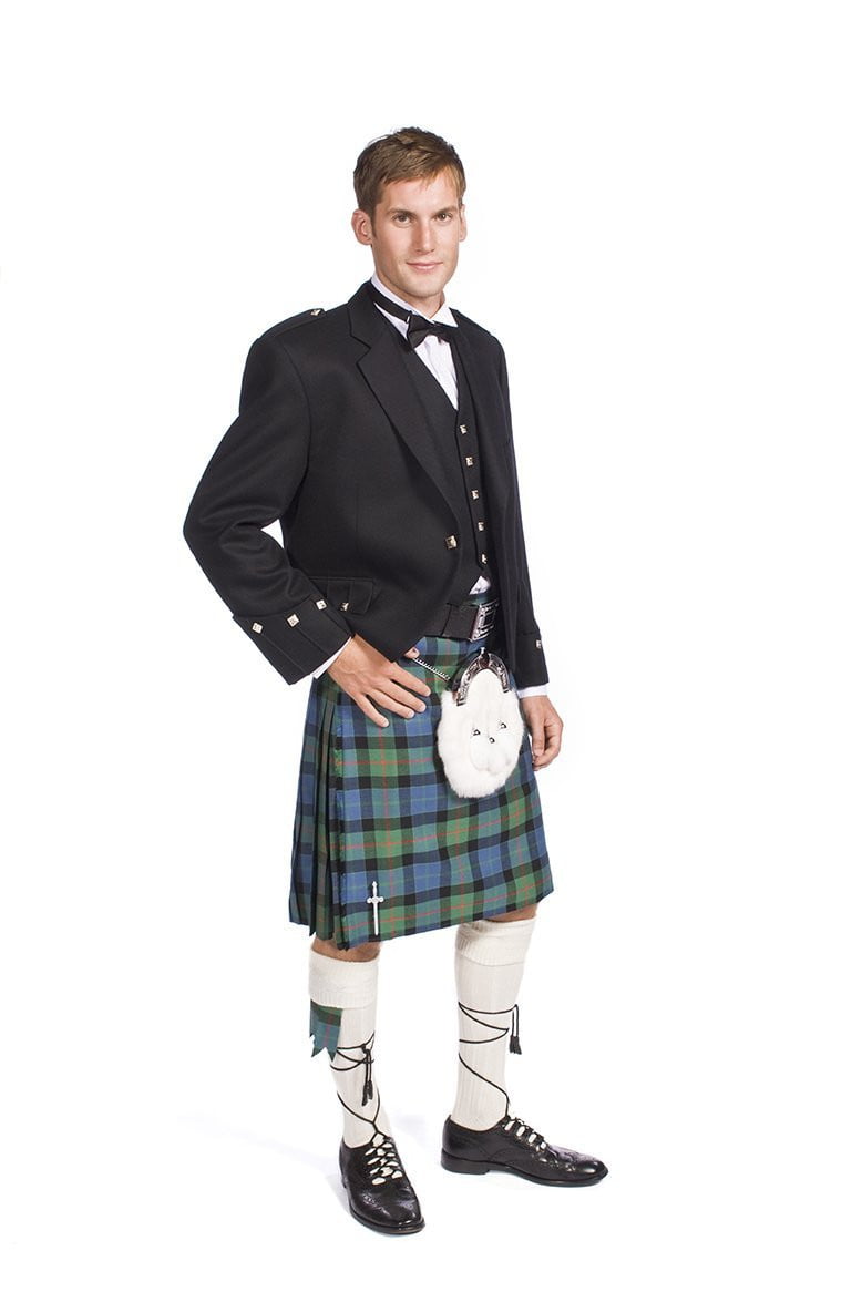 Economy Argyle Jacket Kilt Outfit with 8 Yard 16oz Bespoke Wool Kilt - Made to Order