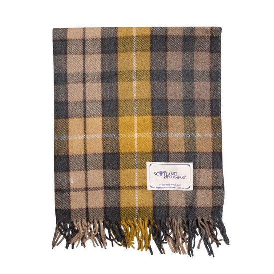 Wool Tartan Lap Blanket 29'' x 70'' - Buchanan Natural