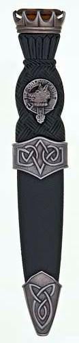 Clan Crest Celtic Sgian Dubh, Antique Stone Top - Made to Order