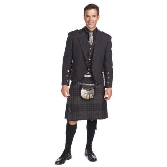 Charcoal Tweed Crail Jacket Kilt Outfit
