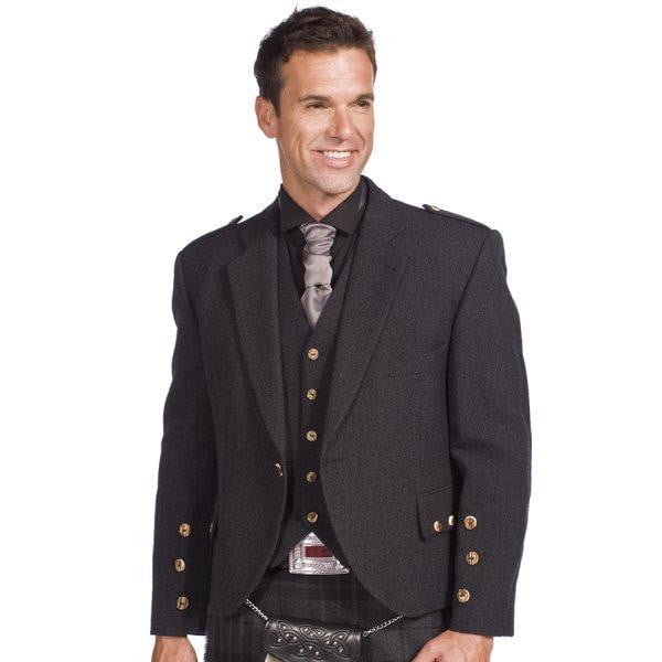Charcoal Tweed Crail Jacket Kilt Outfit | Scotland Kilt Co