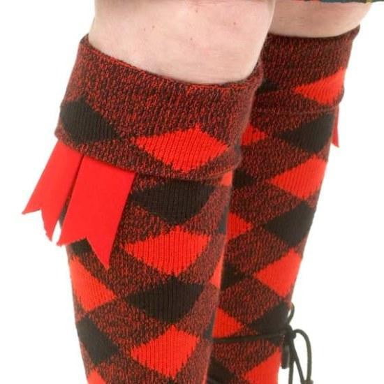 Premium Merino Wool Regimental Diced Kilt Hose - Red & Black