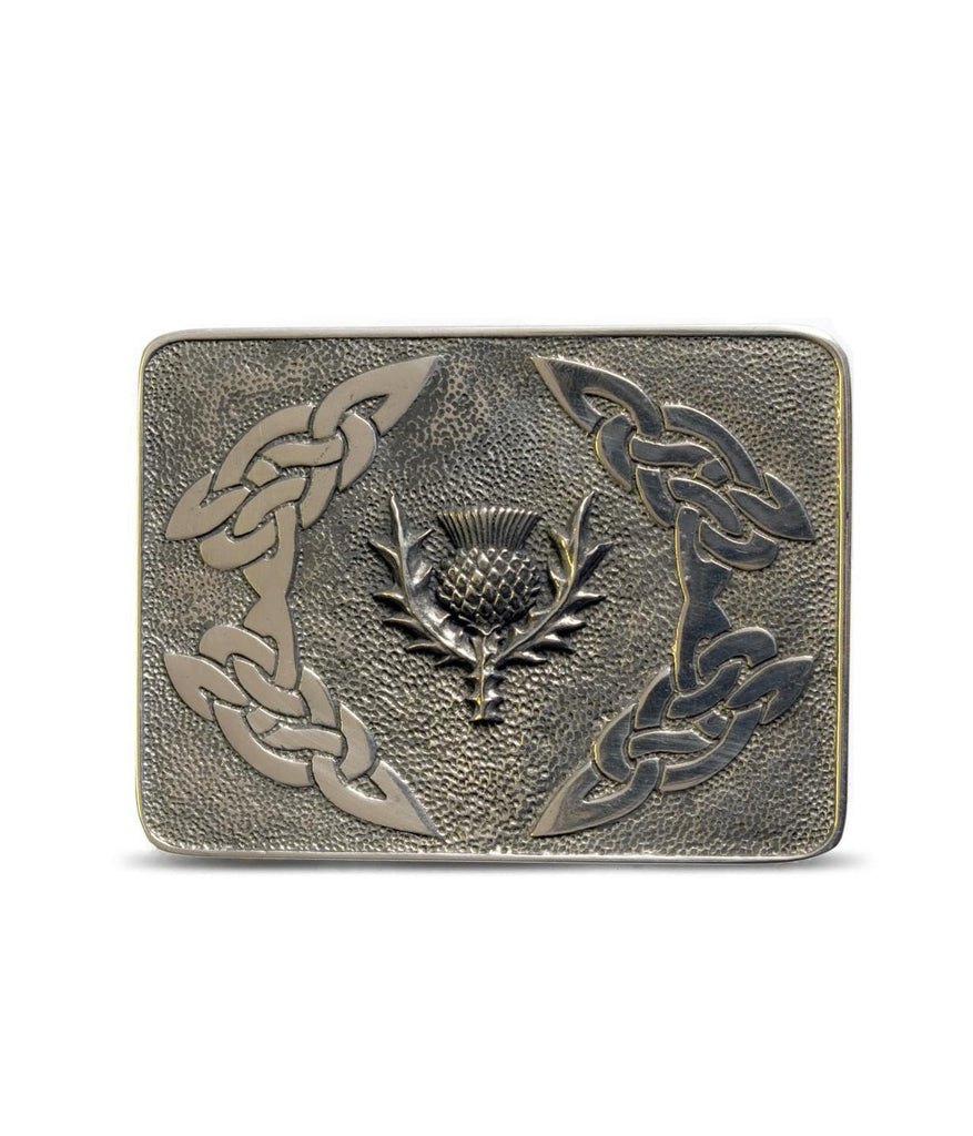 Deluxe Pewter Kilt Belt Buckle - Detailed Thistle | Scotland Kilt Co