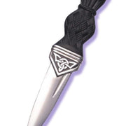 Polished Pewter Celtic Sgian Dubh with Stone Hilt