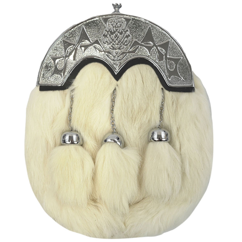 Full Dress Modern Thistle Cream Rabbit Sporran