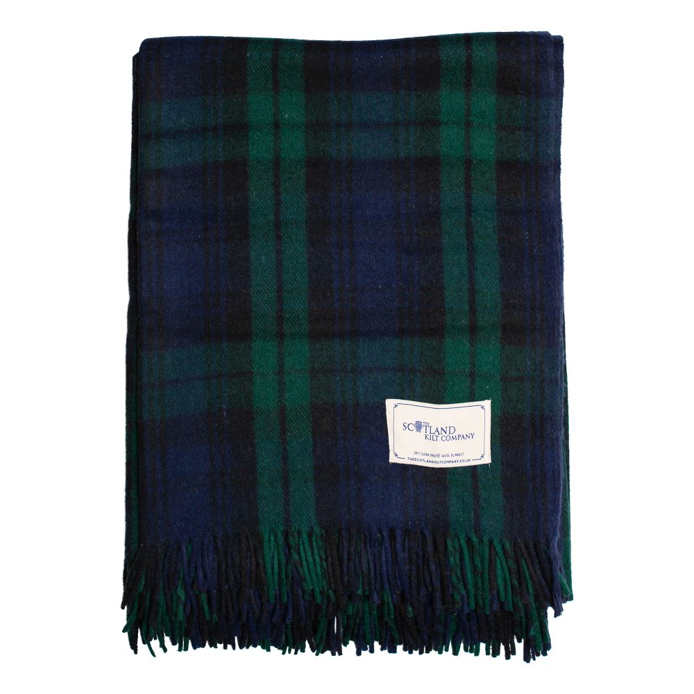 Wool Tartan King Size Rug 69'' x 98'' - Black Watch | Scotland Kilt Co