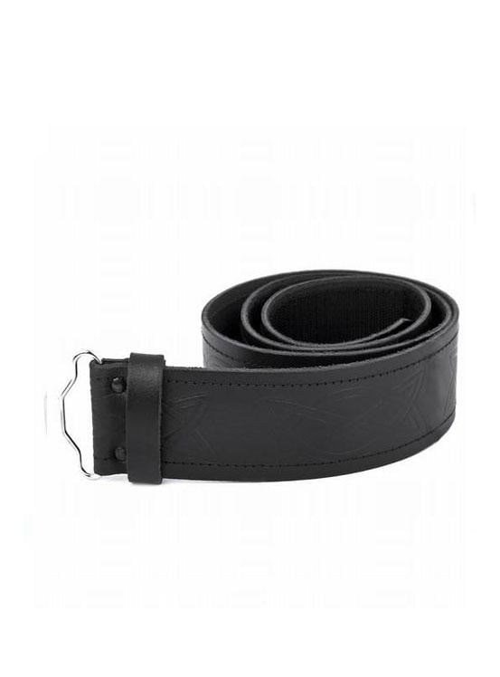 Embossed Oval Velcro Kilt Belt