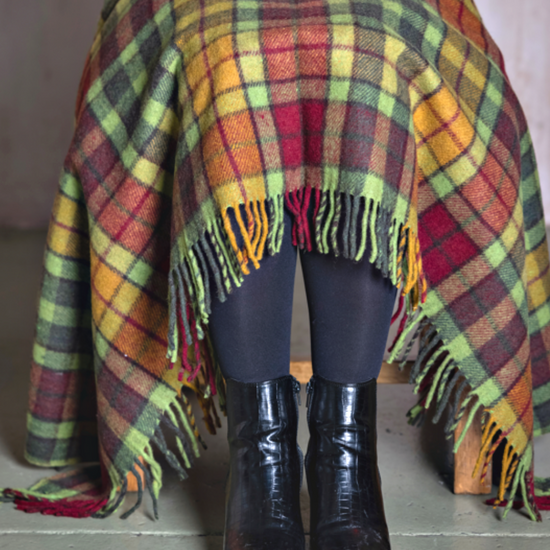 Wool Tartan Knee Blanket - 36'' x 59'' - Buchanan Autumn