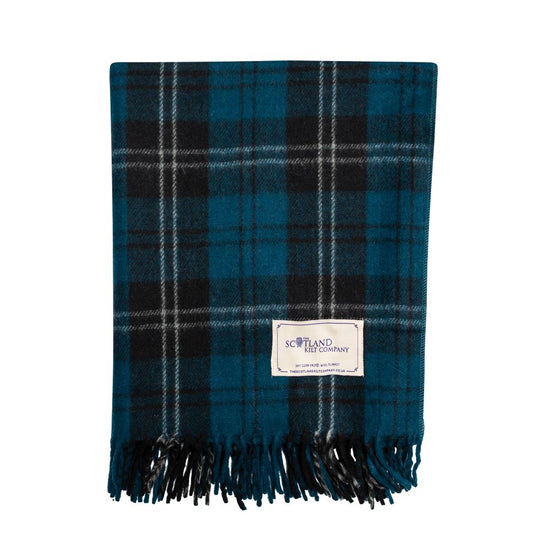 Wool Tartan Lap Rug 29'' x 70'' - Ramsay Blue