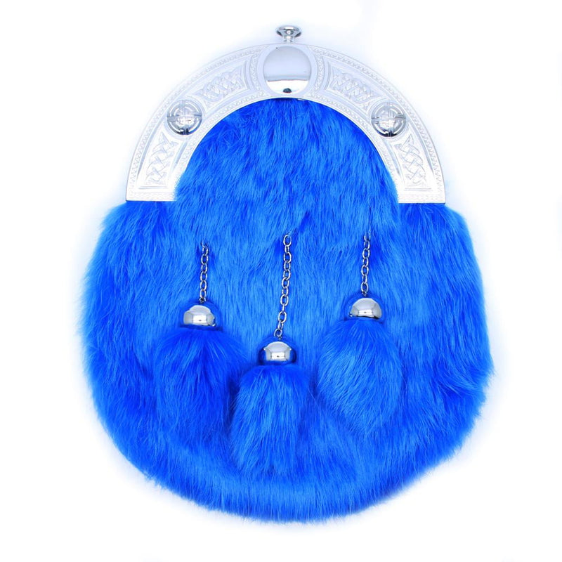 Full Dress Chrome Celtic Knot - Light Blue Rabbit Fur