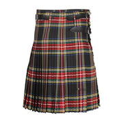 Men's Kilt, 8 Yard Polyviscose - Black Stewart