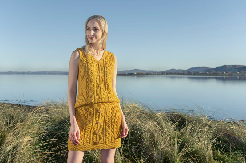 Ladies Merino Wool Mini Skirt By Aran Mills