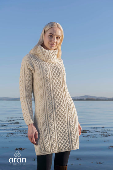 Ladies Merino Wool Sweater Short Dress By Aran Mills