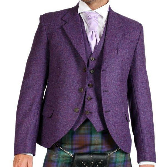 Luxury 3 Button Tweed Day Jacket Outfit with 8 yd Heavyweight Kilt Made to Order