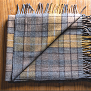 Wool Tartan Knee Blanket - 36'' x 59'' - Natural Buchanan