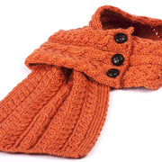 Women's Merino Wool Buttoned Loop Scarf by Aran Mills