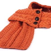 Women's Merino Wool Buttoned Loop Scarf by Aran Mills