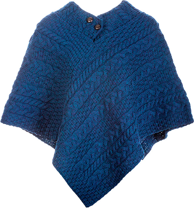 Women's Merino Wool Poncho by Aran Mills