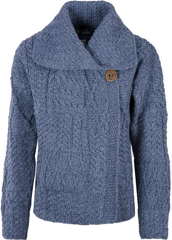 Women's Merino Wool One Button Cardigan by Aran Mills