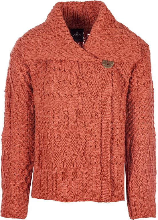 Women's Merino Wool One Button Cardigan by Aran Mills