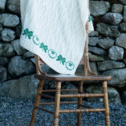 Merino Wool Blanket Cable Pattern with Shamrock/Sheep Design by Aran Mills