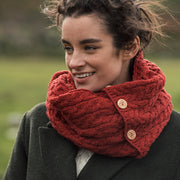 Women's Merino Wool Buttoned Snood by Aran Mills