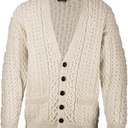 Mens Merino Wool V-Neck Button Cardigan by Aran Mills - 4 Colours