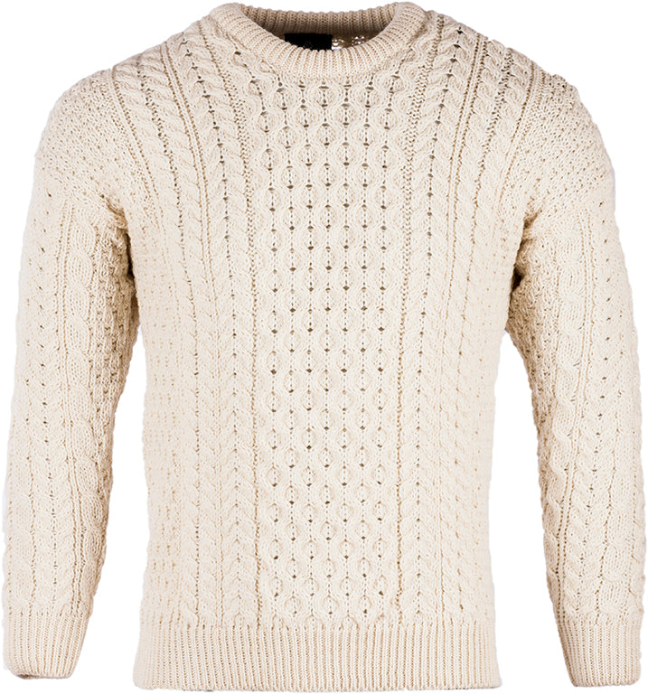 Unisex Worsted Wool Crew Neck Jumper by Aran Mills - 2 Colours