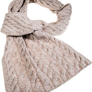 Ladies Supersoft Merino Wool Cable Design Wide Scarf by Aran Mills - 4 Colours