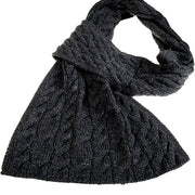 Ladies Supersoft Merino Wool Cable Design Wide Scarf by Aran Mills - 4 Colours