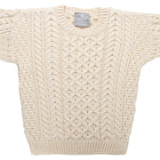 Childrens Supersoft Merino Wool Crew Neck Sweater by Aran Mills - Cream