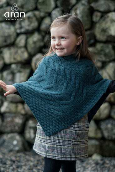 Children's Wool Poncho by Aran Mills - 6 Colours