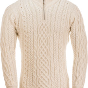 Men's Supersoft Merino Wool Zip Neck Jumper by Aran Mills - 3 Colours