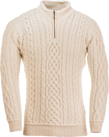 Men's Supersoft Merino Wool Zip Neck Jumper by Aran Mills - 3 Colours