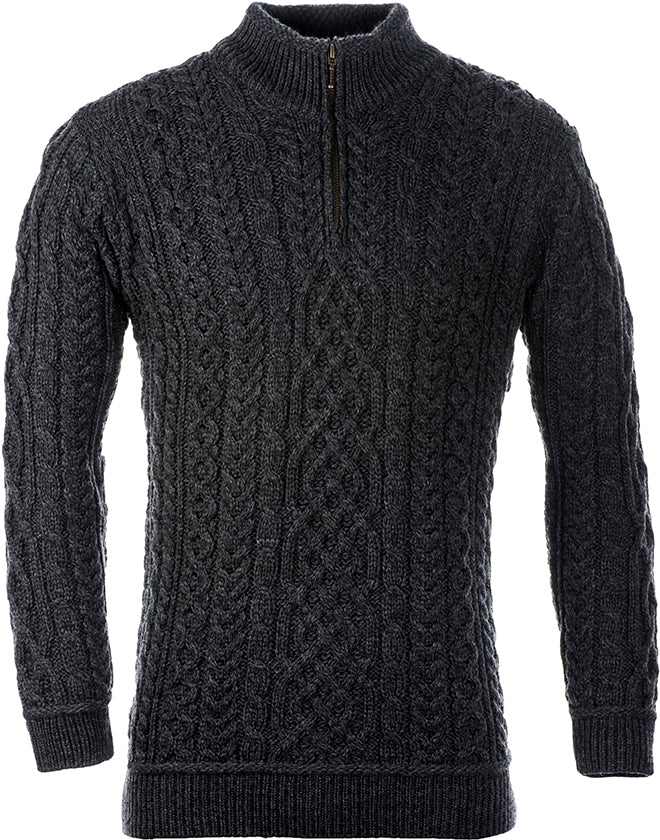 Men's Supersoft Merino Wool Zip Neck Jumper by Aran Mills - 3 Colours