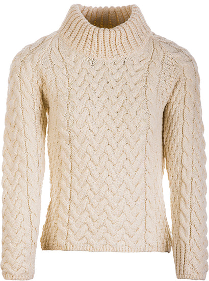 Women's Merino Wool Shaped Crew Neck Sweater by Aran Mills