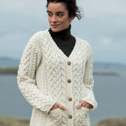 Ladies 5 Button Merino Wool Cardigan by Aran Mills - 2 Colours