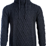 Men's Merino Wool Cowl Neck Jumper by Aran Mills - 2 Colours