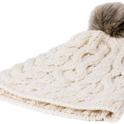 Women's Supersoft Merino Wool Hat with Faux Fur Bobble by Aran Mills - 5 Colours