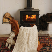 Supersoft Merino Wool Mixed Weave Blanket/Cover by Aran Mills - 5 Colours