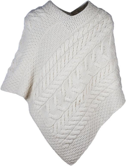 Women's Supersoft Merino Wool Large Weave Poncho by Aran Mills