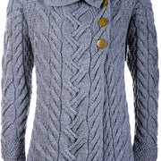 Women's 3 Button Long Supersoft Merino Wool Cardigan by Aran Mills