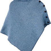 Women's Merino Wool Herringbone Poncho by Aran Mills