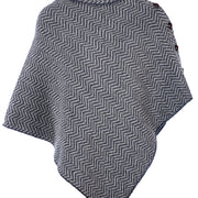 Women's Merino Wool Herringbone Poncho by Aran Mills
