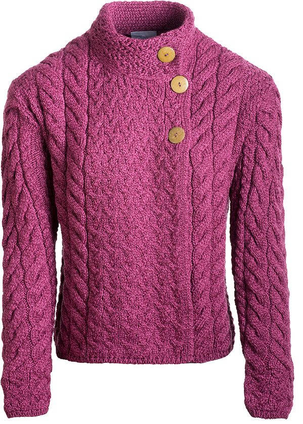 Louisburgh Ladies Cable Cardigan By Aran Mills