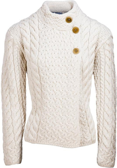 Louisburgh Ladies Cable Cardigan By Aran Mills