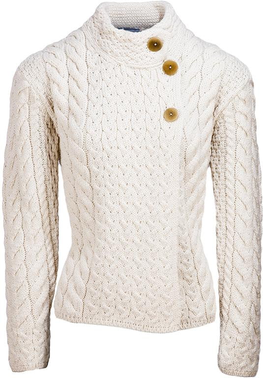 Louisburgh Ladies Cable Cardigan By Aran Mills