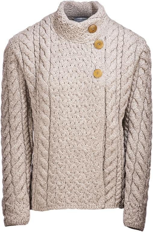 Louisburgh Ladies Cable Cardigan By Aran Mills