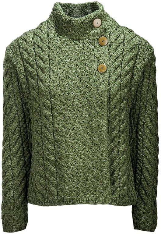 Louisburgh Ladies Cable Cardigan By Aran Mills