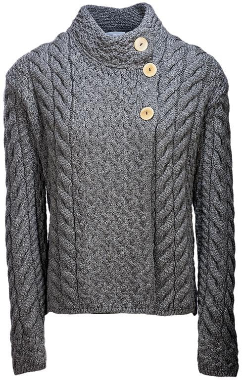 Louisburgh Ladies Cable Cardigan By Aran Mills